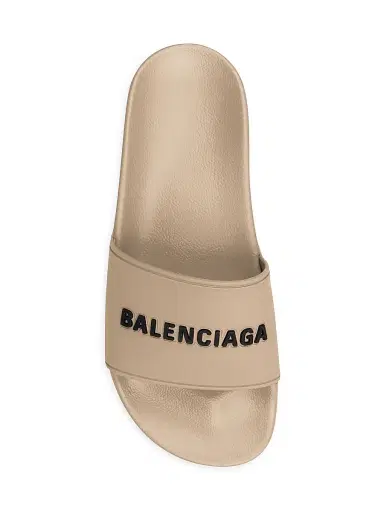 Balenciaga Men's Pool Slide Sandals - Beige Black | Thumbnail 4