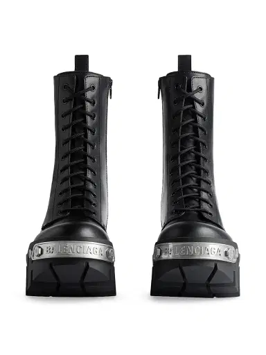 Balenciaga Men's Bulldozer Lace-Up Boots - Black - Size 6 | Thumbnail 4