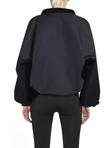 Balenciaga Women's Zipped Nylon Logo Denim Jacket | Thumbnail 4 Balenciaga Women's Zipped Nylon Logo Denim Jacket | Thumbnail 4