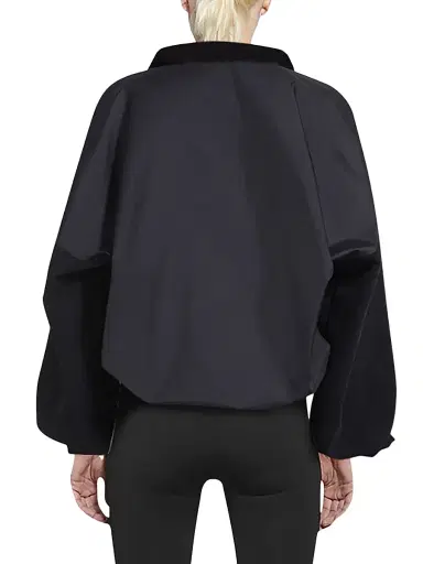 Balenciaga Women's Zipped Nylon Logo Denim Jacket | Thumbnail 5 Balenciaga Women's Zipped Nylon Logo Denim Jacket | Thumbnail 5