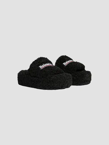 Balenciaga Women's Fluffy Platform Sandals - Black - Size 11 | Thumbnail 2 Balenciaga Women's Fluffy Platform Sandals - Black - Size 11 | Thumbnail 2
