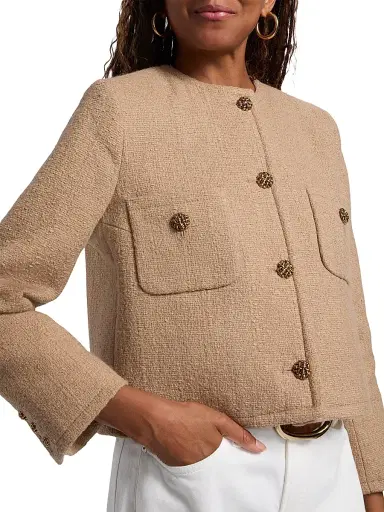 Ba&sh Women's Meredith Cotton-Blend Jacket - Camel - Size 4 | Thumbnail 6 Ba&sh Women's Meredith Cotton-Blend Jacket - Camel - Size 4 | Thumbnail 6