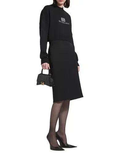 Balenciaga Women's Hourglass XS Handbag Crocodile Embossed | Thumbnail 2 Balenciaga Women's Hourglass XS Handbag Crocodile Embossed | Thumbnail 2