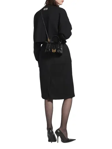 Balenciaga Women's Hourglass XS Handbag Crocodile Embossed | Thumbnail 3 Balenciaga Women's Hourglass XS Handbag Crocodile Embossed | Thumbnail 3