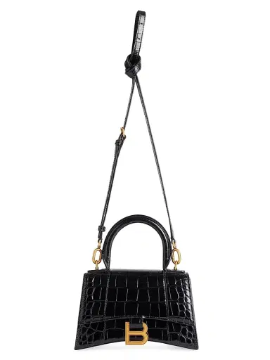Balenciaga Women's Hourglass XS Handbag Crocodile Embossed | Thumbnail 7 Balenciaga Women's Hourglass XS Handbag Crocodile Embossed | Thumbnail 7