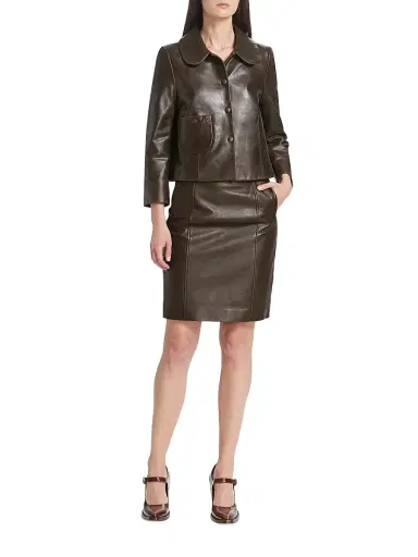 Ba&sh Women's Milos Pleated Leather Jacket | Thumbnail 2 Ba&sh Women's Milos Pleated Leather Jacket | Thumbnail 2