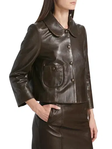 Ba&sh Women's Milos Pleated Leather Jacket | Thumbnail 4 Ba&sh Women's Milos Pleated Leather Jacket | Thumbnail 4