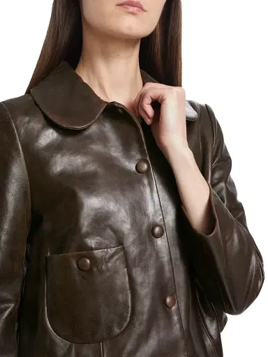 Ba&sh Women's Milos Pleated Leather Jacket | Thumbnail 6 Ba&sh Women's Milos Pleated Leather Jacket | Thumbnail 6