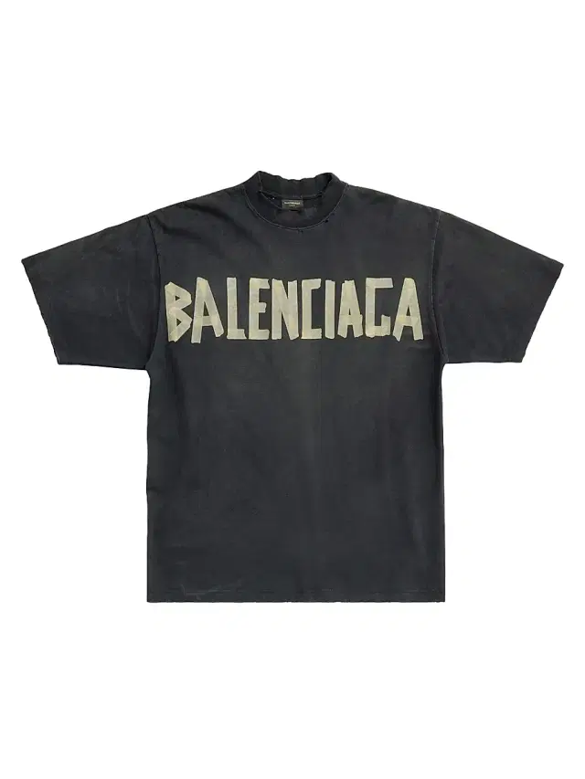 Balenciaga Women's Tape Type T-Shirt Medium Fit - Black Faded