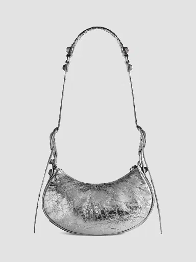 Balenciaga Women's Le Cagole XS Shoulder Bag Metallized - Silver | Thumbnail 4 Balenciaga Women's Le Cagole XS Shoulder Bag Metallized - Silver | Thumbnail 4