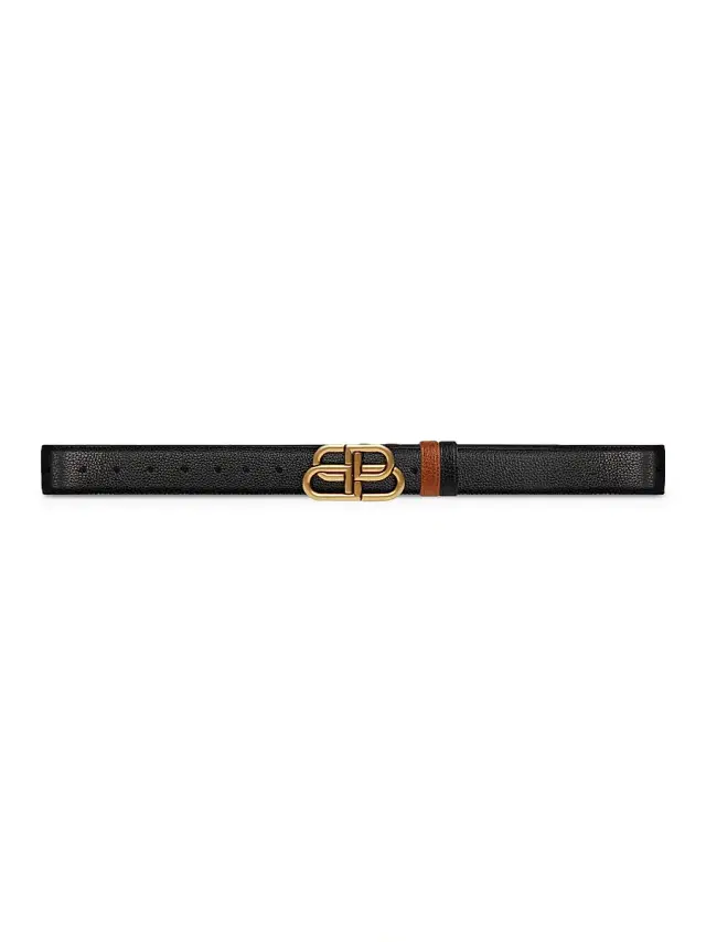 Men's BB Reversible Belt In Grained Calfskin - Black Tan