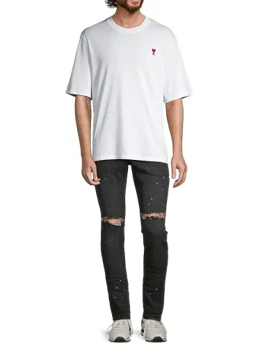 AMI PARIS Men's Ami De Coeur Crewneck T-Shirt - White - Size XXL | Thumbnail 2
