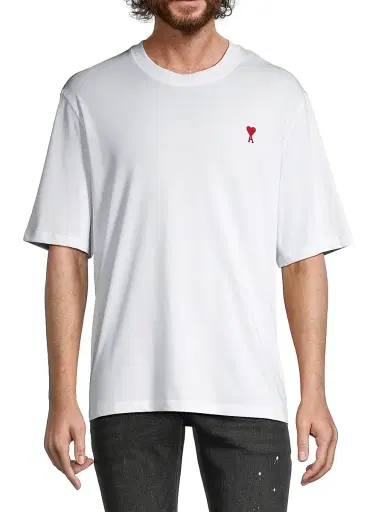 AMI PARIS Men's Ami De Coeur Crewneck T-Shirt - White - Size XXL | Thumbnail 3