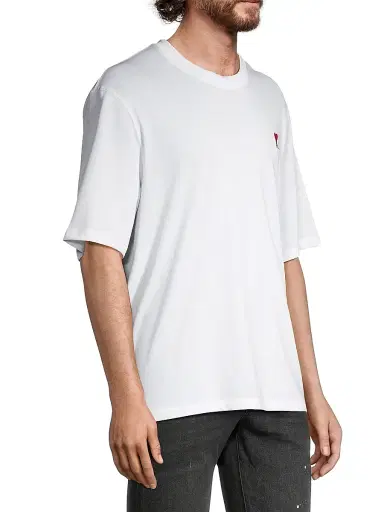 AMI PARIS Men's Ami De Coeur Crewneck T-Shirt - White - Size XXL | Thumbnail 4