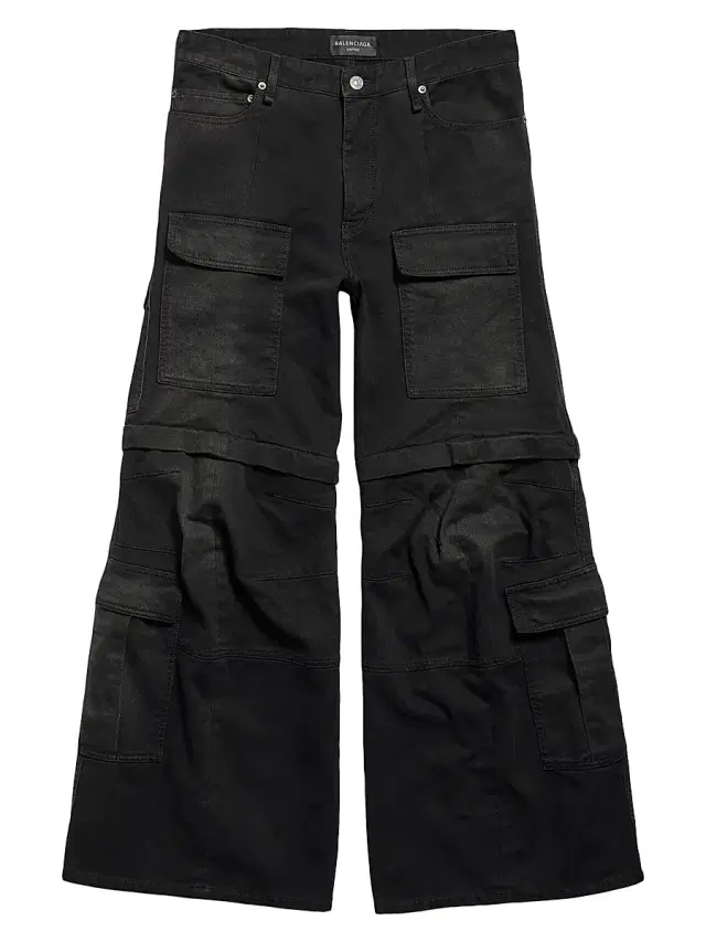 Balenciaga Men's Flared Cargo Pants - Black