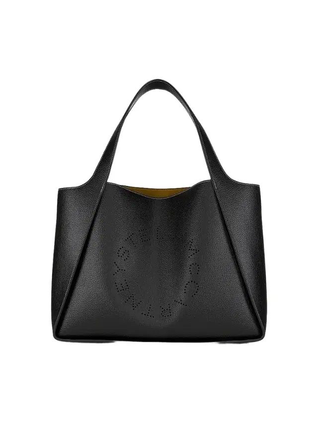 Stella McCartney Women's Stella Logo Grained Leather Tote Bag - Black