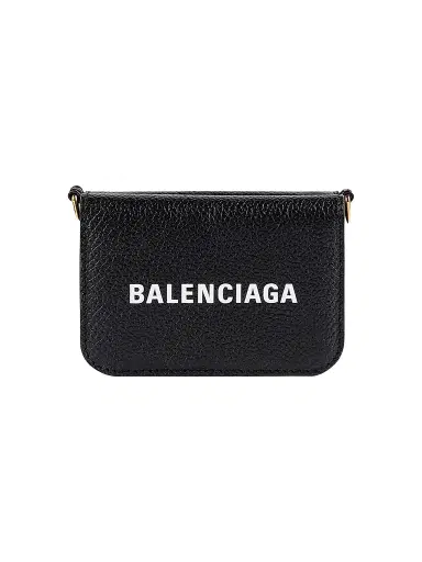 Balenciaga Women's Cash Mini Wallet On Chain - Black | Thumbnail 1