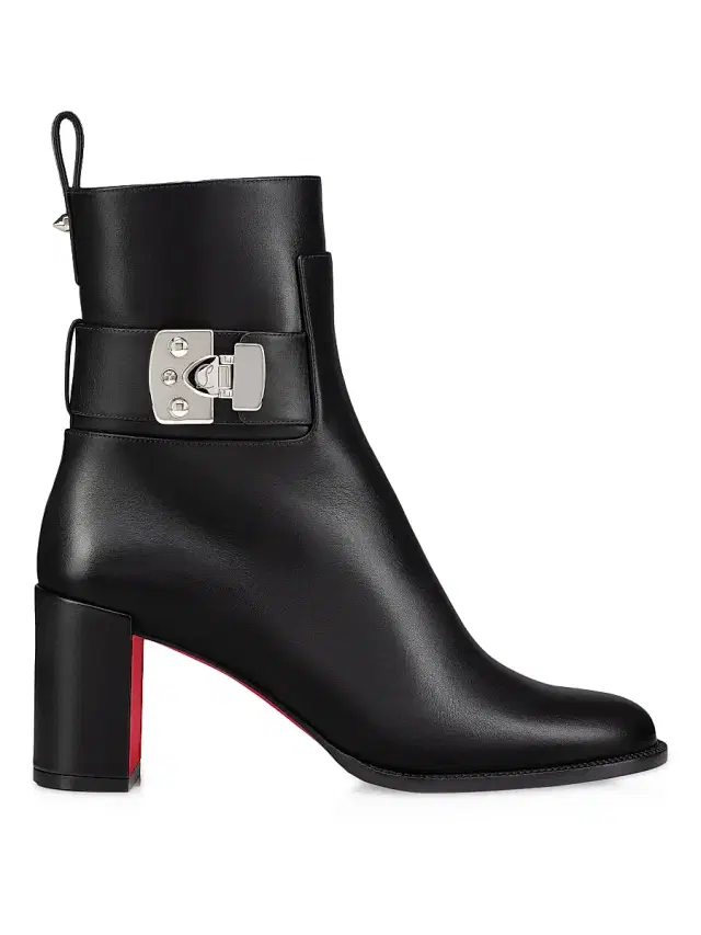 Women's Booty Lock 70MM Leather Boots - Black