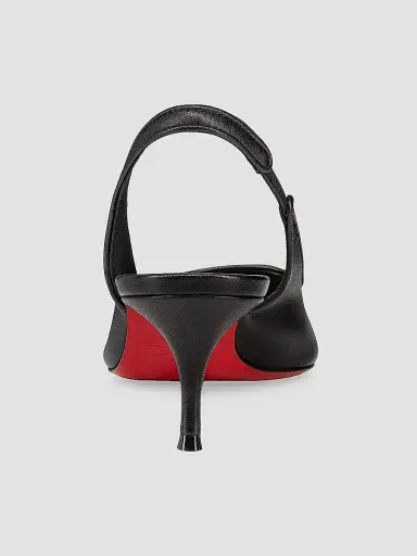 Christian Louboutin Women's Sporty Kate 55MM Leather Slingback Pumps - Black - Size 9 | Thumbnail 3