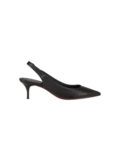 Christian Louboutin Women's Sporty Kate 55MM Leather Slingback Pumps - Black - Size 9 | Thumbnail 1