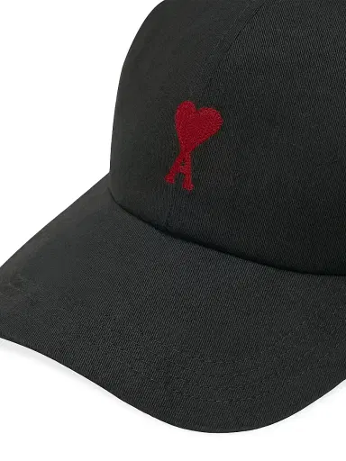 AMI PARIS Men's Logo-Embroidered Baseball Cap - Black | Thumbnail 4