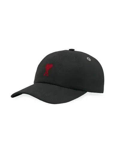 AMI PARIS Men's Logo-Embroidered Baseball Cap - Black | Thumbnail 1