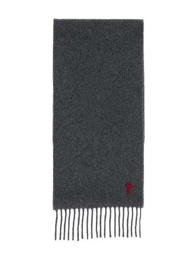 AMI PARIS Men's Ami de Coeur Wool Fringe Scarf | Thumbnail 1 AMI PARIS Men's Ami de Coeur Wool Fringe Scarf | Thumbnail 1