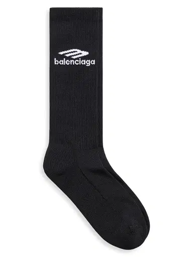 Balenciaga Men's Skiwear - 3B Sports Icon Ski Socks - Black White - Size XL | Thumbnail 1