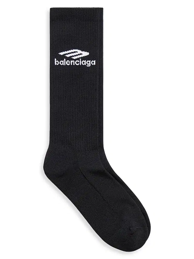 Balenciaga Men's Skiwear - 3B Sports Icon Ski Socks - Black White