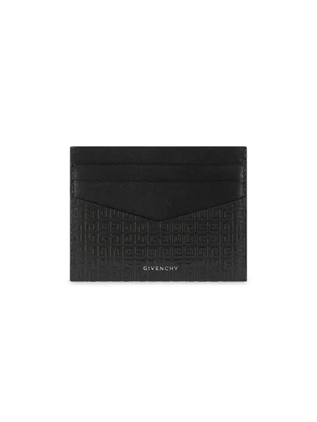 Men's Plage Card Holder in Micro 4G Leather - Black Men's Plage Card Holder in Micro 4G Leather - Black