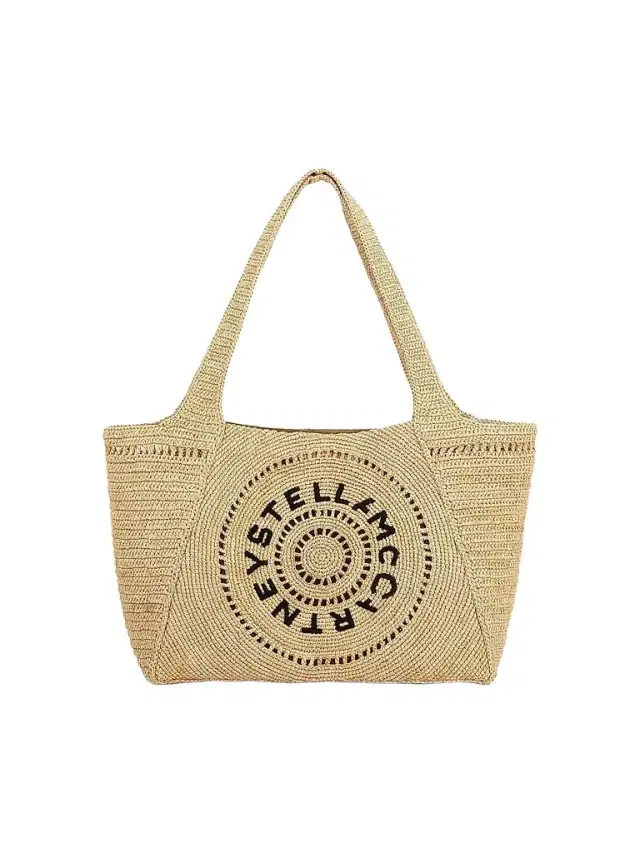 Stella McCartney Women's Logo-Embroidered Crochet Raffia Tote Bag - Natural