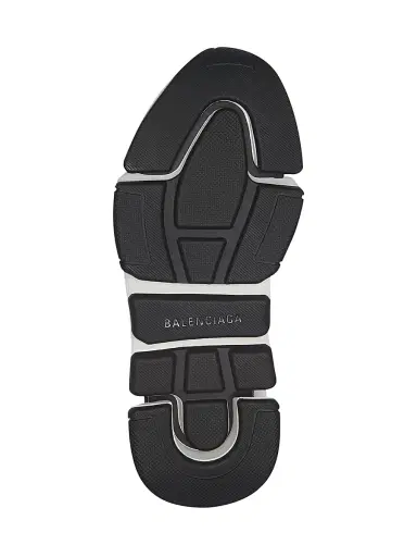 Balenciaga Women's Speed 2.0 Recycled Knit Sneakers With Bicolor Sole - Black White | Thumbnail 6