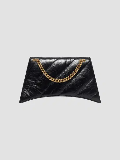 Balenciaga Women's Crush XS Quilted Chain Bag - Black | Thumbnail 4 Balenciaga Women's Crush XS Quilted Chain Bag - Black | Thumbnail 4