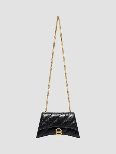 Balenciaga Women's Crush XS Quilted Chain Bag - Black | Thumbnail 6 Balenciaga Women's Crush XS Quilted Chain Bag - Black | Thumbnail 6