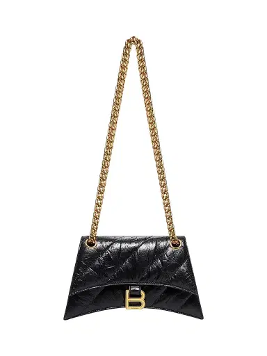 Balenciaga Women's Crush XS Quilted Chain Bag - Black | Thumbnail 1 Balenciaga Women's Crush XS Quilted Chain Bag - Black | Thumbnail 1