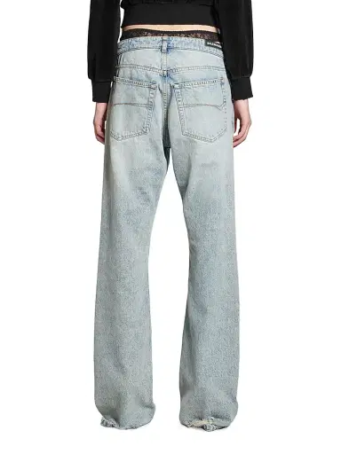 Balenciaga Women's Low Waist Straight Pants - Light Blue | Thumbnail 4