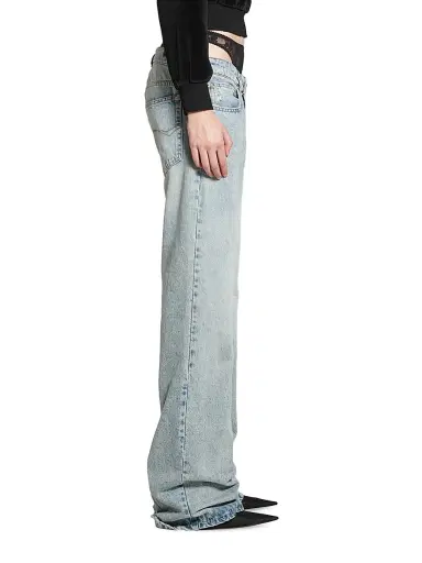 Balenciaga Women's Low Waist Straight Pants - Light Blue | Thumbnail 5