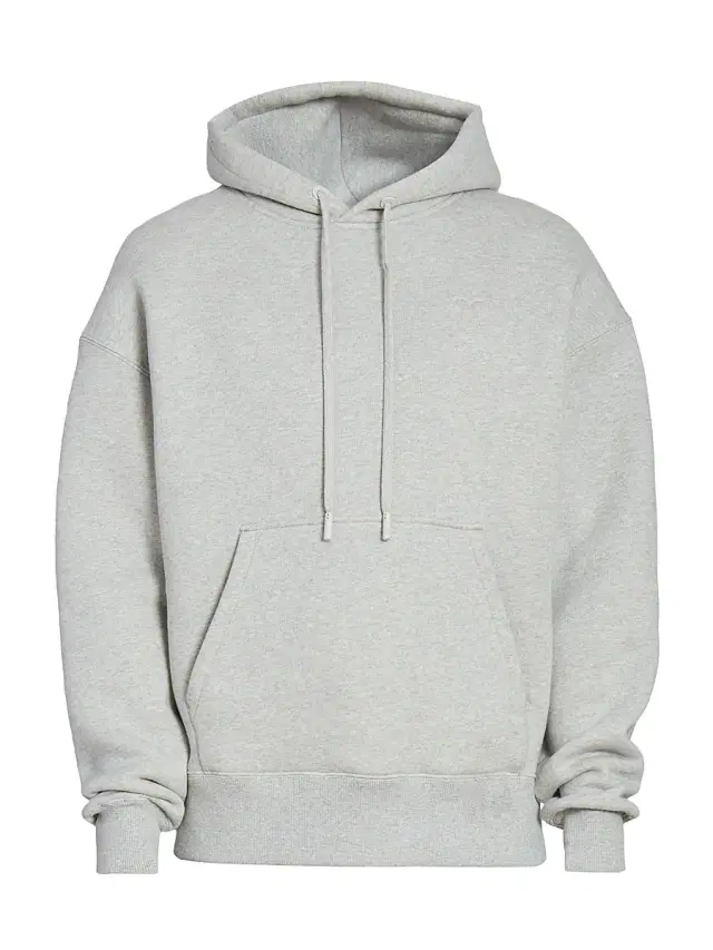 Men's Logo-Embossed Cotton-Blend Hoodie - Heather Ash Grey