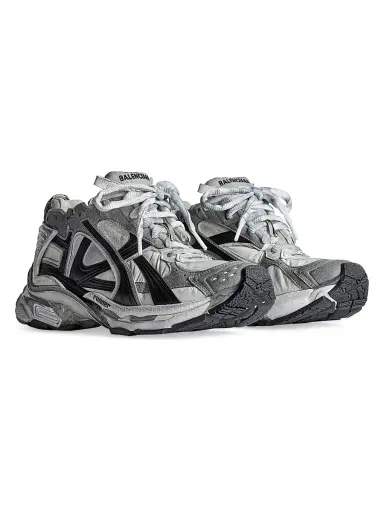 Balenciaga Women's Runner Sneakers - Black White - Size 4 | Thumbnail 2