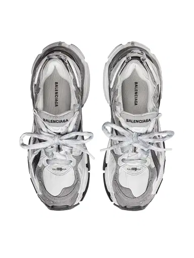 Balenciaga Women's Runner Sneakers - Black White - Size 4 | Thumbnail 6