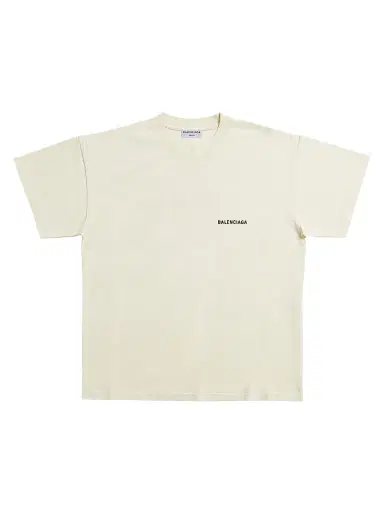Balenciaga Women's Back T-Shirt Medium Fit - Cream - Size XXS | Thumbnail 1