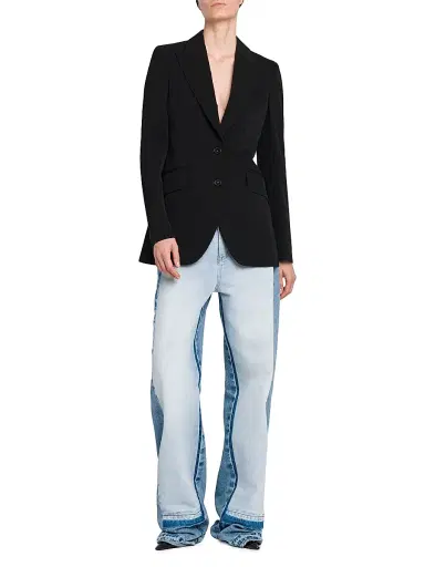 Stella McCartney Women's Iconic Wool-Blend Blazer - Black - Size 8 | Thumbnail 2 Stella McCartney Women's Iconic Wool-Blend Blazer - Black - Size 8 | Thumbnail 2