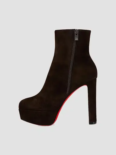 Christian Louboutin Women's Loo Booty Veau Velours 130MM Booties - Cafe - Size 6 | Thumbnail 3