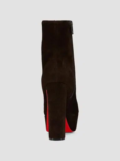 Christian Louboutin Women's Loo Booty Veau Velours 130MM Booties - Cafe - Size 6 | Thumbnail 4