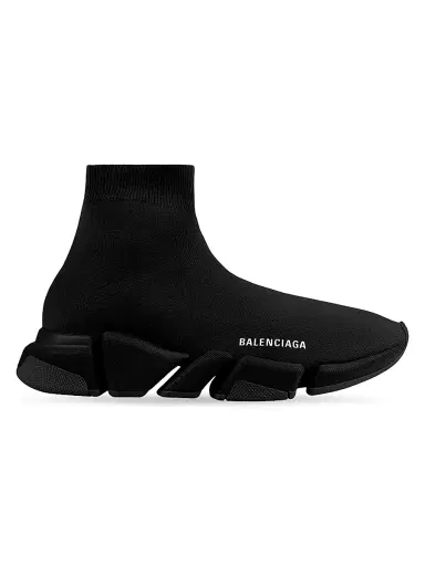 Balenciaga Men's Speed 2.0 Monocolor Recycled Knit Sneakers - Black - Size 15 | Thumbnail 1 Balenciaga Men's Speed 2.0 Monocolor Recycled Knit Sneakers - Black - Size 15 | Thumbnail 1