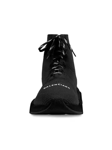 Balenciaga Men's Speed 2.0 Lace-up Recycled Knit Sneaker - Black - Size 14 | Thumbnail 2