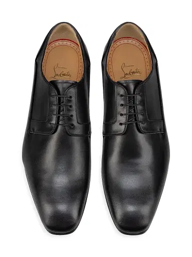 Christian Louboutin Men's Chickito W Leather Derby Shoes - Black | Thumbnail 4