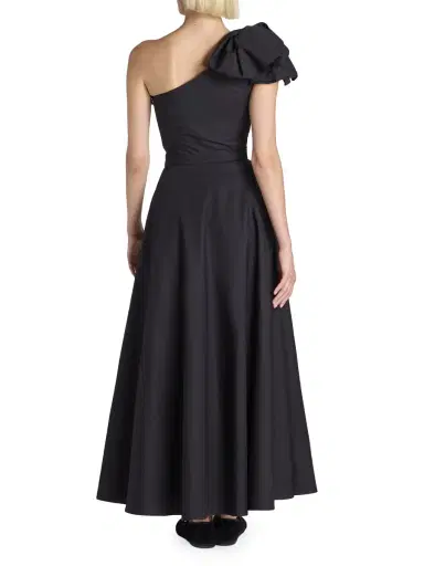 Giambattista Valli Women's One-Shoulder Cotton Fit & Flare Maxi Dress - Black | Thumbnail 4 Giambattista Valli Women's One-Shoulder Cotton Fit & Flare Maxi Dress - Black | Thumbnail 4