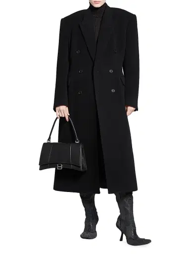 Balenciaga Women's Cinched Coat - Black | Thumbnail 3
