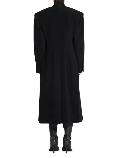 Balenciaga Women's Cinched Coat - Black | Thumbnail 4